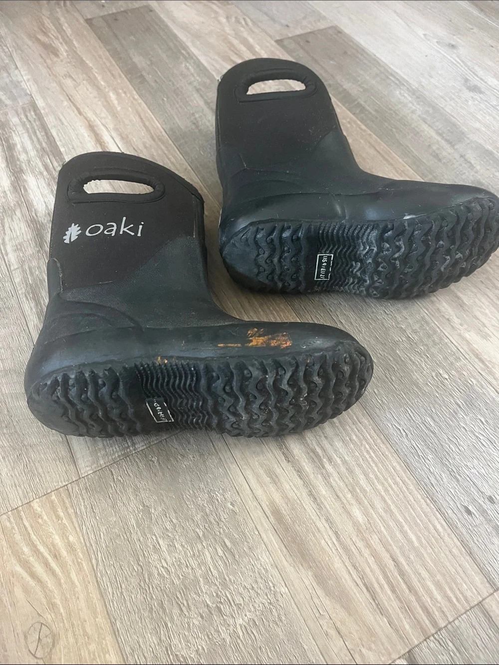 Oaki Black Kids Waterproof Pull-On Rain & Snow Boots
